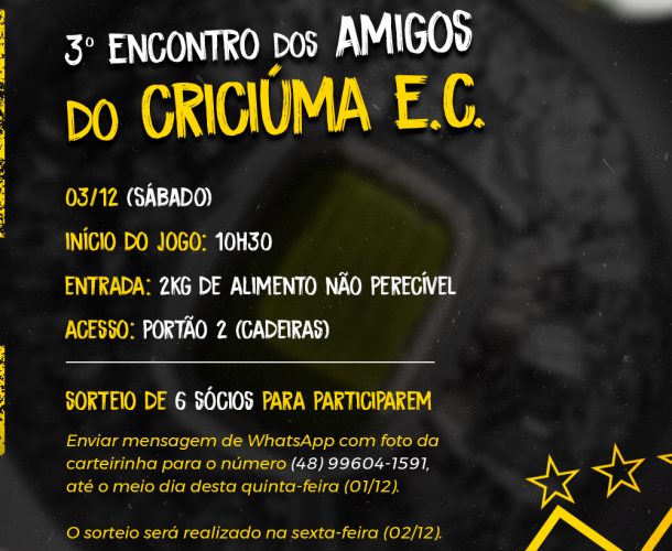 3º Encontro dos Amigos do Criciúma acontece no HH
