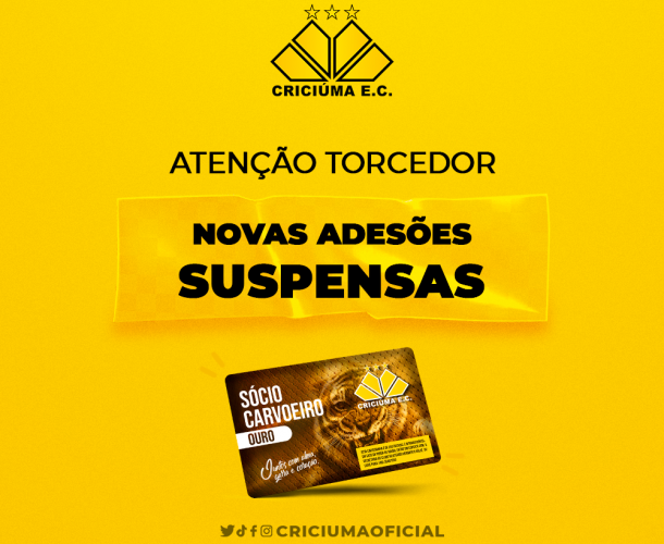 Comunicado: suspensão de novas adesões