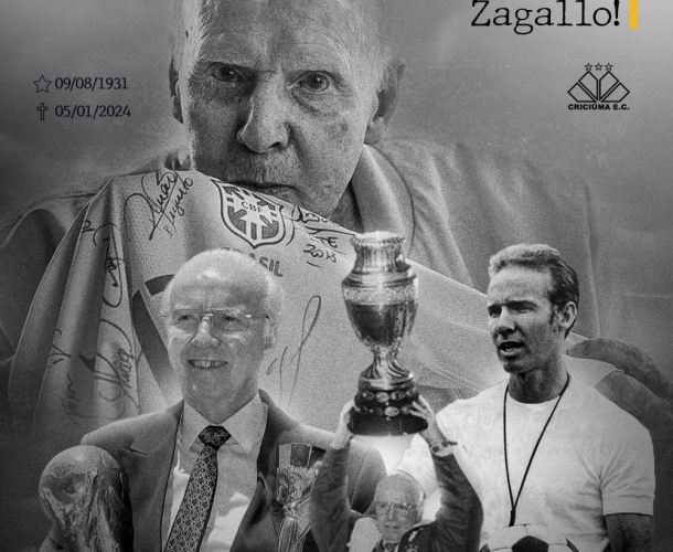 Criciúma lamenta a morte de Zagallo 