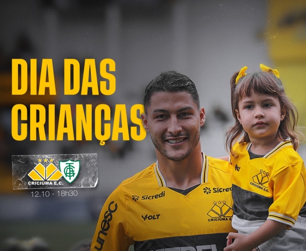 Criciúma prepara programação de Dia das Crianças para jogo contra o América-MG