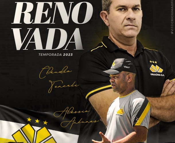 Criciúma renova com o técnico Cláudio Tencati