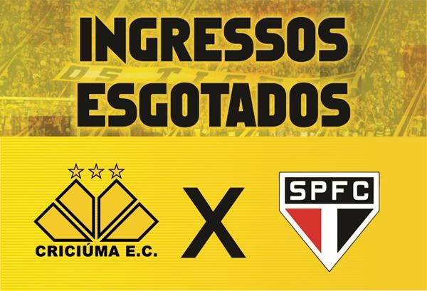 Ingressos esgotados para Criciúma x São Paulo