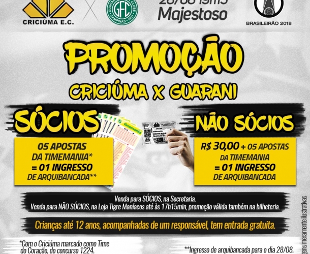 Promoção para Criciúma e Guarani