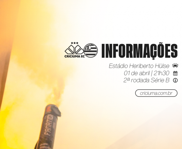 SERVIÇO DE JOGO PARA CRICIÚMA X ATHLETIC