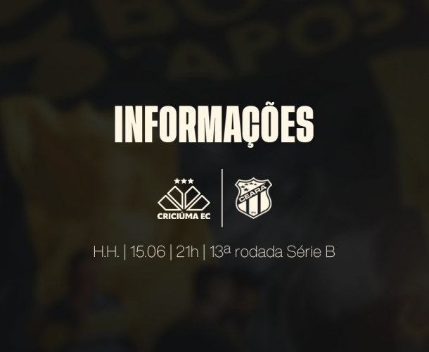 SERVIÇO DE JOGO PARA CRICIÚMA X CEARÁ 