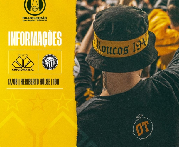 Serviço de jogo para Criciúma x Operário