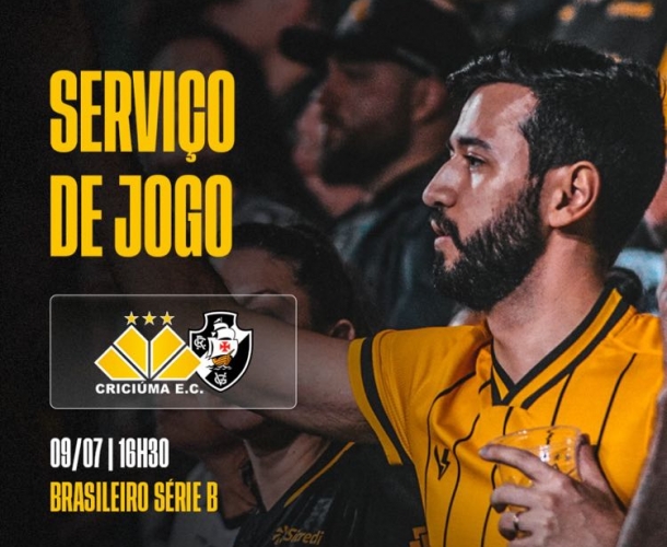 Serviço de jogo para Criciúma x Vasco