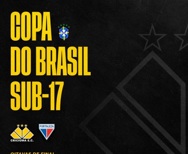 Sub-17 recebe o Fortaleza nas oitavas da Copa do Brasil