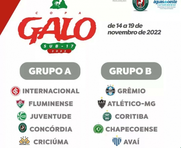 Tigre disputará a Copa Galo Sub-17 no Oeste Catarinense