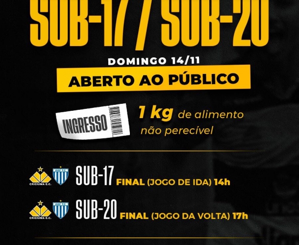 Torcedores terão acesso no HH nas finais do Catarinense Sub-17 e Sub-20