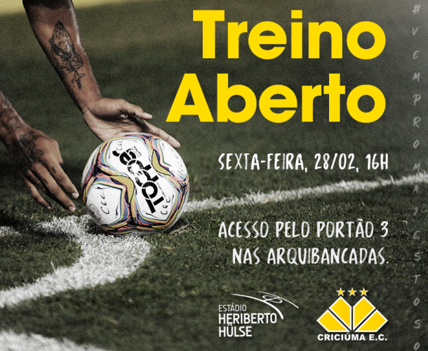 Treino aberto nesta sexta-feira